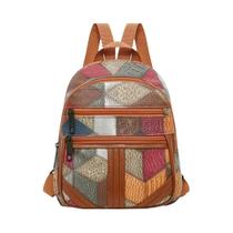 Mochila Feminina Estilo Vintage Com Patchwork, Leve E Multitextura, Bolsa Casual Para O Dia a Dia Mochila Feminina Estilo Vintage Com Patchwork, Leve E Multitextura, Bolsa Casual Para O Dia a Dia