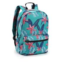 Mochila Feminina Floral Seanite Verde Azul