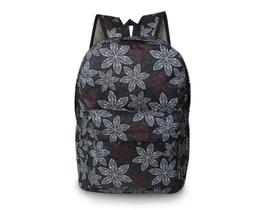 Mochila Feminina Flores Azul Elegante