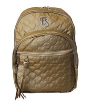 Mochila Feminina FS Matelassê Corações Dourada