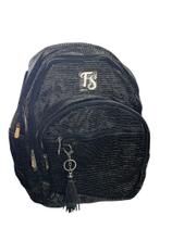 Mochila Feminina FS Preta com Brilho - Estilosa e Versátil