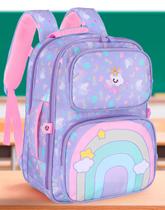 Mochila Feminina Infantil Grande Bolsa Escolar Moda Meninas Colorida Arco-iris Mochila Feminina Infantil Grande Bolsa Escolar Moda Meninas Colorida Arco-iris