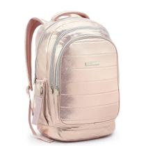 Mochila Feminina Jumbo Metalizada Rosa Seanite