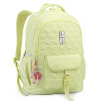 Mochila Feminina Juvenil Escolar Chaveiro Matelassê