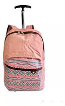 Mochila Feminina Juvenil Estampada Bolinhas Cores Rodinhas G
