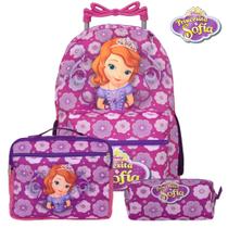 Mochila Feminina Juvenil Rodinha Princesa Sofia Roxa Toys 2U