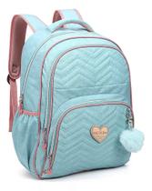 Mochila Feminina Kika Verde para Notebook com Chaveiro - Nova Rio