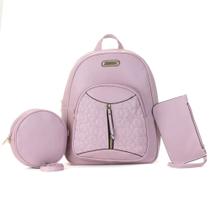 Mochila Feminina Kit Bolsa Transversal Redonda e Necessaire Star Shop