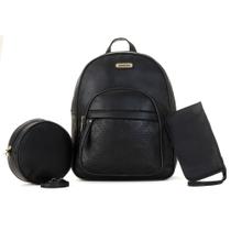 Mochila Feminina Kit Bolsa Transversal Redonda e Necessarie Star Shop