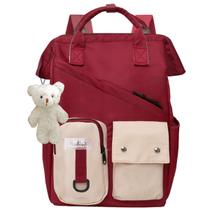 Mochila Feminina Kit Personalizavel C/ Acessorios Volta as Aulas Escolar Espaçosa Faculdade Trabalho Semi Impermeavel