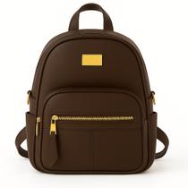 Mochila Feminina Média em material sintético Texturizado com Alças Ajustáveis,Zíper Dourado e Design Casual Ideal Para Trabalho e Uso Diário Mochila Feminina Média em material sintético Texturizado com Alças Ajustáveis,Zíper Dourado e Design Casual Ideal Para Trabalho e Uso Diário