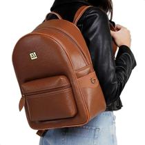 Mochila Feminina Media Forrada Lisa Zíper Casual Moderna