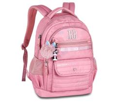 Mochila Feminina Nylon com Estampa Holográfica 17,5" - Clio Coleção 2025