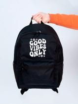 Mochila Feminina Nylon Good Vibes Only Estampada Personalizada Resistente Grande Escolar Faculdade Bolsa Trabalho Viagem Mala Masculina Mochila Feminina Nylon Good Vibes Only Estampada Personalizada Resistente Grande Escolar Faculdade Bolsa Trabalho Viagem Mala Masculina