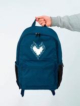 Mochila Feminina Nylon Heart 2 Estampada Personalizada Resistente Grande Escolar Faculdade Bolsa Trabalho Viagem Mala Masculina