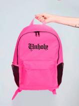 Mochila Feminina Nylon Unholy Estampada Personalizada Resistente Grande Escolar Faculdade Bolsa Trabalho Viagem Mala Masculina