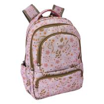 Mochila Feminina Para Notebook De 15.6 Ls Bolsas Floral Rosa