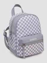 Mochila Feminina Pequena Cinza Chess