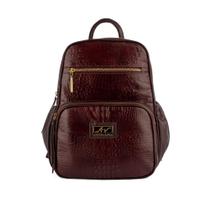 Mochila feminina pequena de couro Zoey marsala