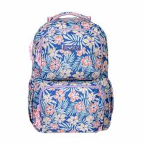 Mochila Feminina Roxy Floral Dream Azul e Rosa