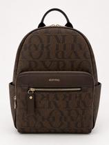 Mochila Feminina Veryrio Monograma Premium material ecológico Cor: Café Mochila Feminina Veryrio Monograma Premium material ecológico Cor: Café