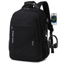 Mochila FENGDONG impermeável para laptop de viagem 17,3" preta Mochila FENGDONG impermeável para laptop de viagem 17,3" preta