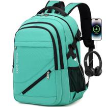 Mochila FENGDONG Large Laptop 17,3" impermeável verde claro