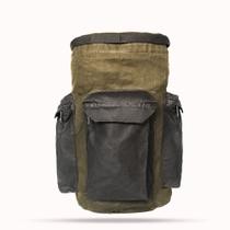 Mochila Ferramental 50L Verde Militar com Preto Lona Encerada