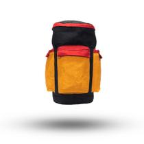 Mochila Ferramental Preto com Amarelo e Vermelho 50Litros Lona Encerada Mochila Ferramental Preto com Amarelo e Vermelho 50Litros Lona Encerada