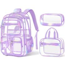 Mochila Fimibuke Clear para meninas com lancheira e estojo de lápis Mochila Fimibuke Clear para meninas com lancheira e estojo de lápis