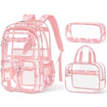 Mochila Fimibuke Clear para meninas com lancheira e estojo de lápis Mochila Fimibuke Clear para meninas com lancheira e estojo de lápis