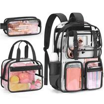 Mochila Fimibuke Clear para meninas com lancheira e estojo de lápis Mochila Fimibuke Clear para meninas com lancheira e estojo de lápis