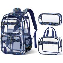 Mochila Fimibuke Clear para meninos com lancheira e estojo de lápis
