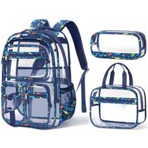 Mochila Fimibuke Clear para meninos com lancheira e estojo de lápis Mochila Fimibuke Clear para meninos com lancheira e estojo de lápis
