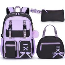 Mochila Fimibuke para meninas impermeável com lancheira e estojo de lápis Mochila Fimibuke para meninas impermeável com lancheira e estojo de lápis