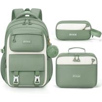 Mochila Fimibuke para meninas impermeável com lancheira e lápis Mochila Fimibuke para meninas impermeável com lancheira e lápis