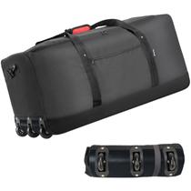 Mochila Finnhomy 120L dobrável com 3 rodas 82x36x40cm preta