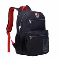 Mochila Flamengo Costas Escolar Esportiva Mengo 4 Bolsos Externos