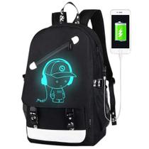 Mochila FLYMEI Anime Luminous para meninos com porta USB de 15,6" Mochila FLYMEI Anime Luminous para meninos com porta USB de 15,6"