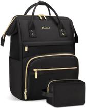 Mochila Focdod para mulheres com bolso para laptop de 15,6" preta