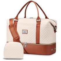 Mochila Focdod Travel Weekender para mulheres bege marrom