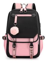 Mochila fofa coreana Youth Fashion USB com porta USB Mochila fofa coreana Youth Fashion USB com porta USB