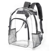 Mochila Fomaris Clear Heavy Duty Transparente em PVC Cinza