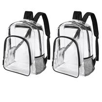 Mochila Fomaris Clear Transparent Plastic Black, pacote com 2 Mochila Fomaris Clear Transparent Plastic Black, pacote com 2