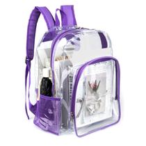 Mochila Fomaris Purple Clear PVC com alças ajustáveis