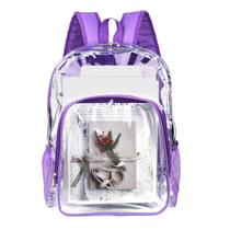 Mochila Fomaris roxa transparente de PVC impermeável para escola Mochila Fomaris roxa transparente de PVC impermeável para escola