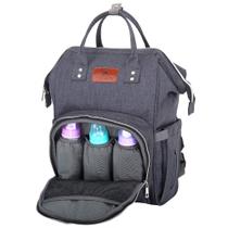 Mochila Frasqueira para Fraldas RAJRANG Mini Mochila Cinza Carvão 46x38x18 cm Mochila Frasqueira para Fraldas RAJRANG Mini Mochila Cinza Carvão 46x38x18 cm