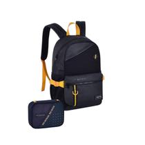 Mochila Free Fire Costas E Estojo Escolar Amarelo Preto Clio