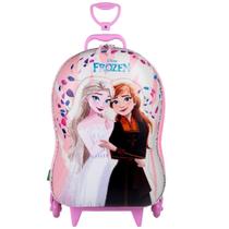 Mochila Frozen Elsa E Anna 3D De Rodinhas Infantil Rosa Mochila Frozen Elsa E Anna 3D De Rodinhas Infantil Rosa