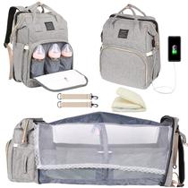 Mochila Fwkekye Bolsa de Fraldas para Bebê com Porta USB 32x23x42 cm Mochila Fwkekye Bolsa de Fraldas para Bebê com Porta USB 32x23x42 cm